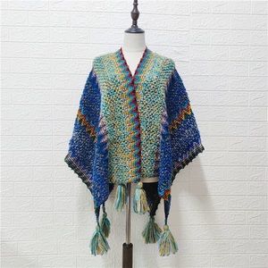 Multi Color Boho Chic Kimono Ruana crafty look super soft